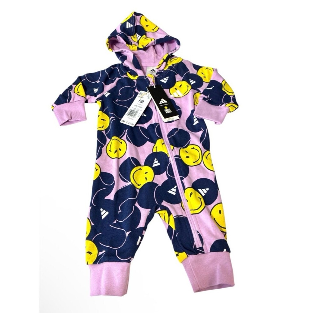 Adidas Unisex-Baby Adidas x Smiley World Sportswear one piece, size 6 months